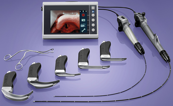 laryngoscope with endoscopic tube