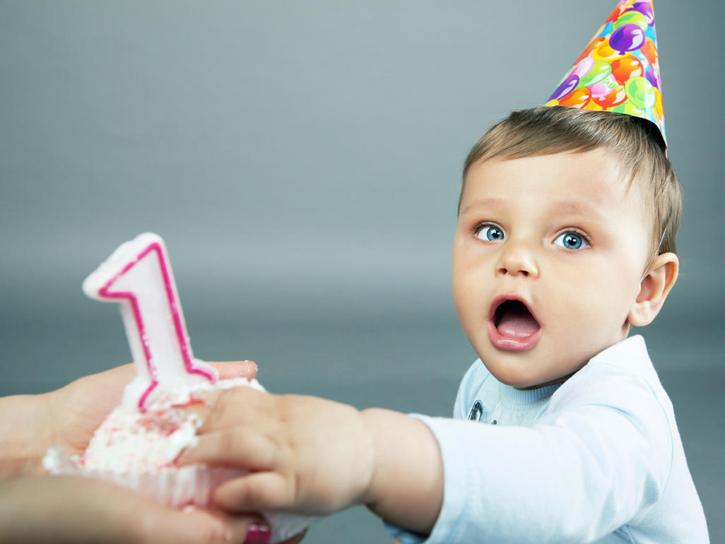 Baby with cake