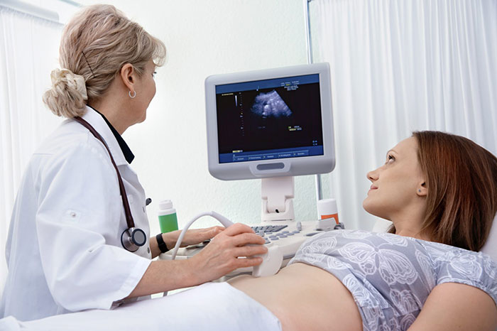 Doctor taking ultrasound